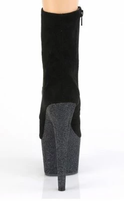 Pleaser ADORE-1020FSMG Black Faux Suede Multi Glitter Boots