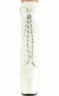 Pleaser ADORE-1020GD White Glow In The Dark Boots