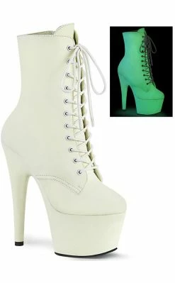 Pleaser ADORE-1020GD White Glow In The Dark Boots