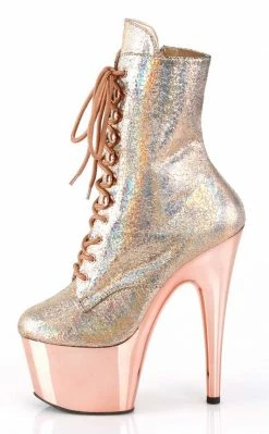 Pleaser ADORE-1020HM Rose Holo Metallic Chrome Boots Pole Shoes 9 Pleaser ADORE-1020HM Rose Holo Metallic Chrome Boots Pole Shoes
