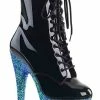 Pleaser ADORE-1020LG Black Blue Multi Glitter Ankle Boots Pole Shoes