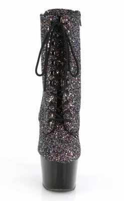 Pleaser ADORE-1020LG Purple Multi Glitter Ankle Boots Pole Shoes