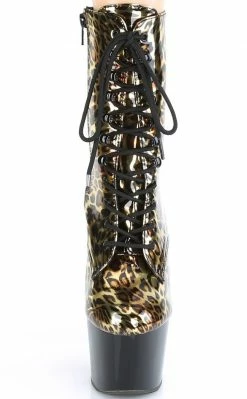 Pleaser Pole Shoes ADORE-1020LP Gold Metallic Leopard Ankle Boots
