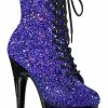 Pleaser ADORE-1020MG Blue Multi Glitter/Black Boots