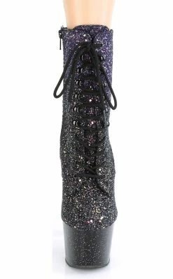 Pleaser ADORE-1020OMBG Purple Multi Glitter/Black Boots Pole Shoes