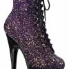 Pleaser ADORE-1020OMBG Purple Multi Glitter/Black Boots Pole Shoes