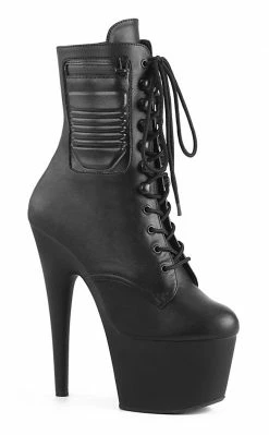 Pleaser ADORE-1020PK Black Matte Ankle Boots