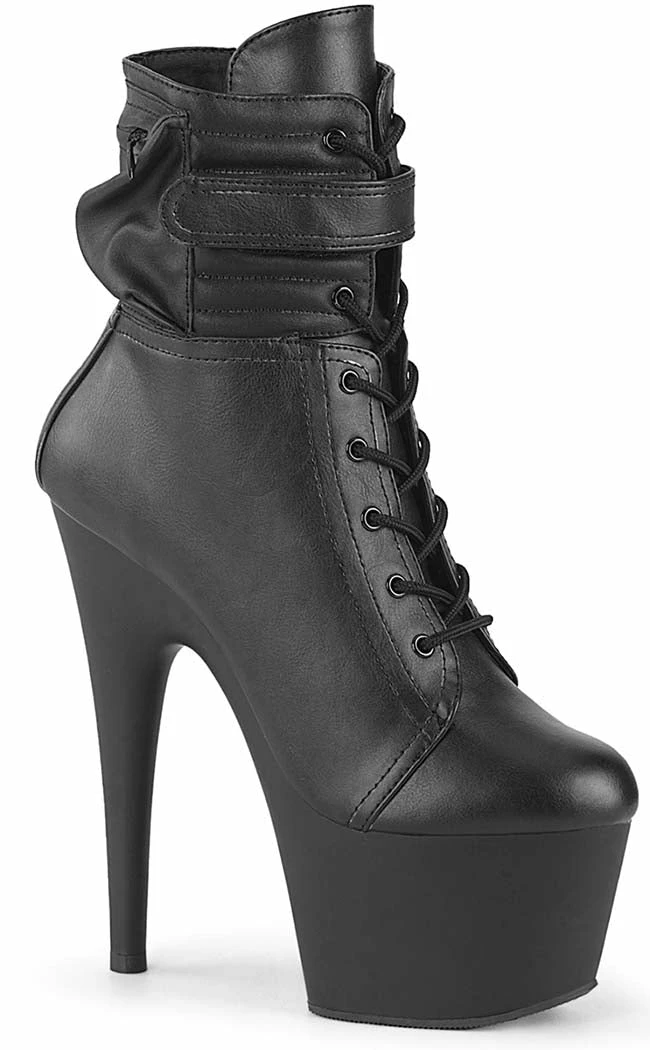 Pleaser ADORE-1020POUCH Black Matte Ankle Boots Pole Shoes 3 Pleaser ADORE-1020POUCH Black Matte Ankle Boots Pole Shoes