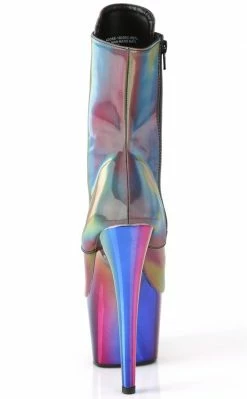 Pleaser Pole Shoes ADORE-1020RC-REFL Rainbow Chrome Ankle Boots 10 Pleaser Pole Shoes ADORE-1020RC-REFL Rainbow Chrome Ankle Boots
