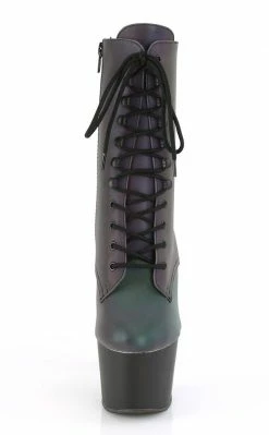 Pleaser Pole Shoes ADORE-1020REFL Green Multi Reflective Ankle Boots