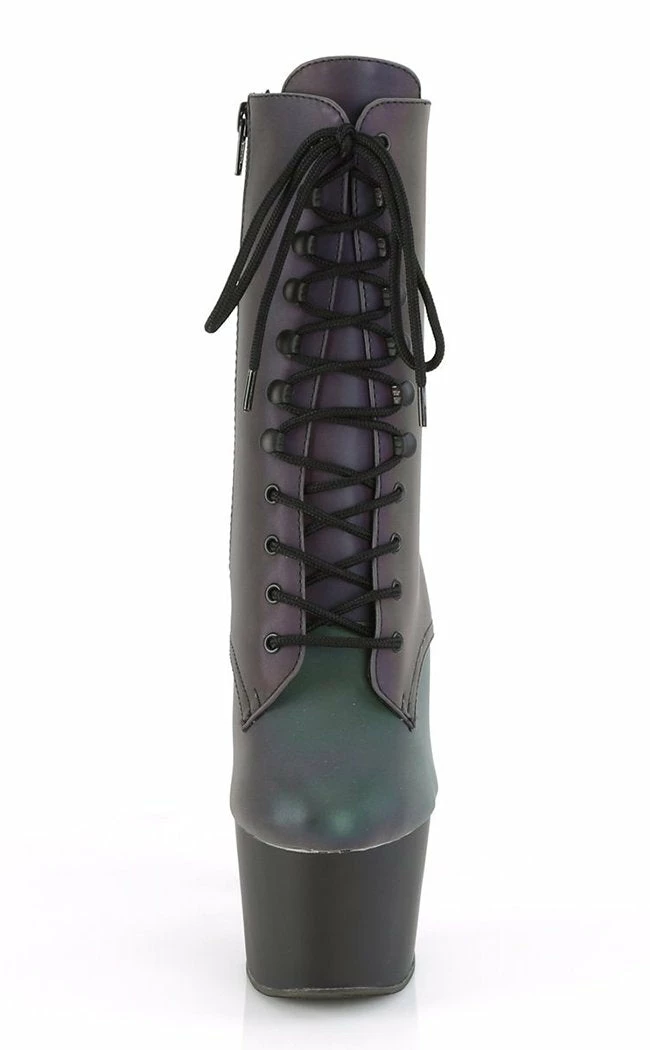 Pleaser Pole Shoes ADORE-1020REFL Green Multi Reflective Ankle Boots 4 Pleaser Pole Shoes ADORE-1020REFL Green Multi Reflective Ankle Boots