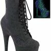 Pleaser ADORE-1020REFL Green & Purple Reflective Web Ankle Boots