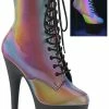 Pleaser ADORE-1020REFL Rainbow Reflective Ankle Boots 2 Pleaser ADORE-1020REFL Rainbow Reflective Ankle Boots
