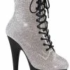 Pleaser Pole Shoes ADORE-1020RS Silver Rhinestone/ Black Boots 2 Pleaser Pole Shoes ADORE-1020RS Silver Rhinestone/ Black Boots