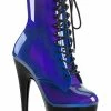 Pleaser ADORE-1020SHG Blue/Purple Hologram Ankle Boots Pole Shoes