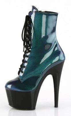 Pleaser Pole Shoes ADORE-1020SHG Purple/Green Hologram Ankle Boots