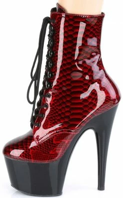 Pleaser ADORE-1020SP Red Snake Print Ankle Boots Pole Shoes 9 Pleaser ADORE-1020SP Red Snake Print Ankle Boots Pole Shoes