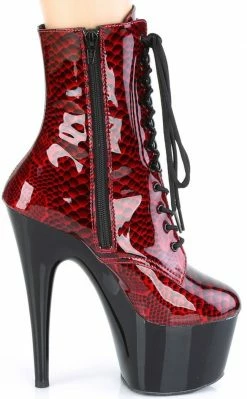 Pleaser ADORE-1020SP Red Snake Print Ankle Boots Pole Shoes 11 Pleaser ADORE-1020SP Red Snake Print Ankle Boots Pole Shoes