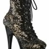 Pleaser ADORE-1020SQ Black/Gold Flip Sequin Boots 1 Pleaser ADORE-1020SQ Black/Gold Flip Sequin Boots