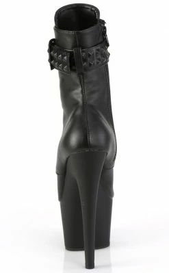 Pleaser Pole Shoes ADORE-1020STR Black Matte Strap Platform Boots