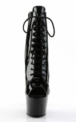 Pleaser ADORE-1021 Black Patent Ankle Boots Pole Shoes