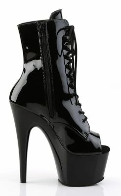 Pleaser ADORE-1021 Black Patent Ankle Boots Pole Shoes