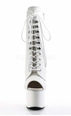 Pleaser Pole Shoes ADORE-1021 White Ankle Boots
