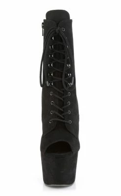 Pleaser Pole Shoes ADORE-1021FS Black Faux Suede Ankle Boots