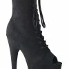 Pleaser Pole Shoes ADORE-1021FS Black Faux Suede Ankle Boots