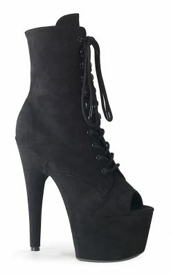 Pleaser Pole Shoes ADORE-1021FS Black Faux Suede Ankle Boots
