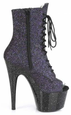 Pleaser Pole Shoes ADORE-1021MG Purple Glitter Ankle Boots