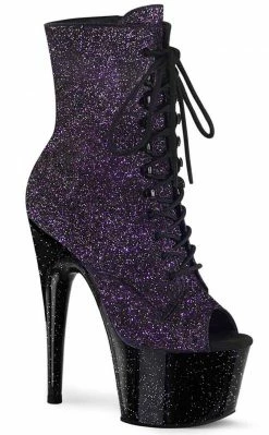 Pleaser Pole Shoes ADORE-1021MG Purple Glitter Ankle Boots