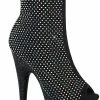 Pleaser ADORE-1031 Black Rhinestone Mesh Booties Pole Shoes