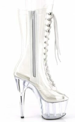Pleaser Pole Shoes ADORE-1050C Clear Mid-Calf Boots