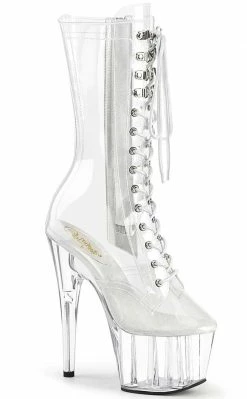 Pleaser Pole Shoes ADORE-1050C Clear Mid-Calf Boots