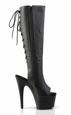 Pleaser ADORE-2018 Black Matte Knee High Boots