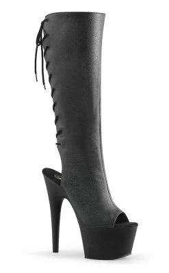 Pleaser ADORE-2018 Black Matte Knee High Boots
