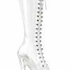 Pleaser Pole Shoes ADORE-2020C Clear Knee High Boots