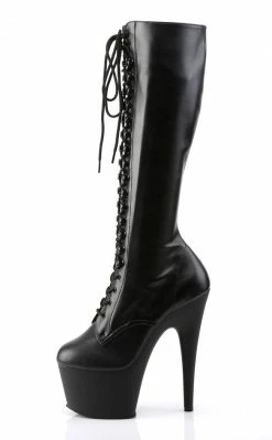 Pleaser ADORE-2023 Black / Black Matte Knee High Boots Pole Shoes