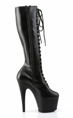 Pleaser ADORE-2023 Black / Black Matte Knee High Boots Pole Shoes