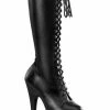Pleaser ADORE-2023 Black / Black Matte Knee High Boots Pole Shoes