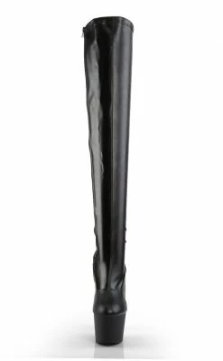 Pleaser ADORE-3000 Black / Black Matte Thigh High Boots