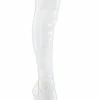 Pleaser ADORE-3000 White Holo Thigh High Boots