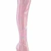 Pleaser ADORE-3000HWR Baby Pink Hologram Thigh High Boots Pole Shoes