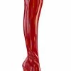Pleaser ADORE-3000HWR Red Hologram Thigh High Boots Pole Shoes