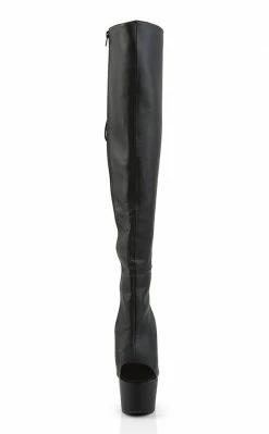 Pleaser ADORE-3019 Black / Black Matte Thigh High Boots