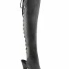 Pleaser ADORE-3019 Black / Black Matte Thigh High Boots
