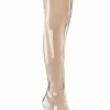 Pleaser ADORE-3021 Clear TPU/ Silver Metallic Thigh High Boots Pole Shoes 2 Pleaser ADORE-3021 Clear TPU/ Silver Metallic Thigh High Boots Pole Shoes