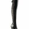 Pleaser ADORE-3050 Blk Str Pat/Blk Thigh High Boots Pole Shoes