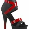 Pleaser ADORE-700-15 Red & Black Booties 2 Pleaser ADORE-700-15 Red & Black Booties
